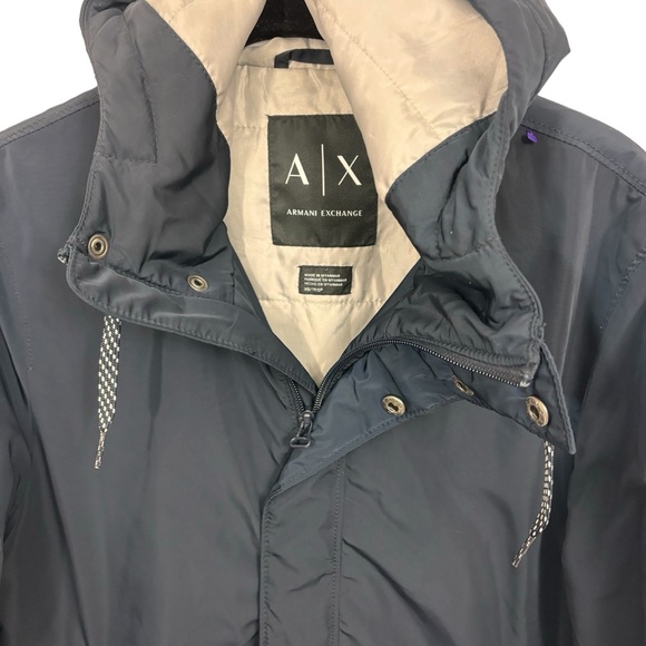 Armani‎ Exchange Jacket Zip Up Hooded Navy Size XS - Picture 3 of 9
